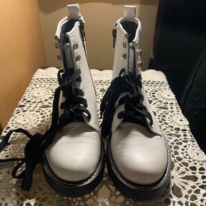 White Combat Boots